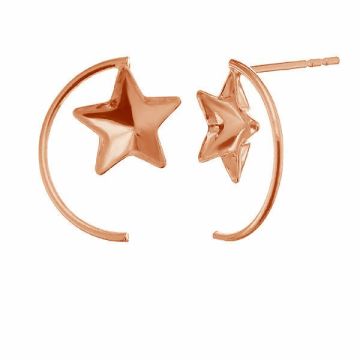 Star 10mm Swarovski earrings base SKSV 4745 MM 10 KLS ver. 2*18K - Rose Gold Plated - 0,4 µm