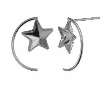 Star 10mm Swarovski earrings base SKSV 4745 MM 10 KLS ver. 2*PT - Platinum Plated