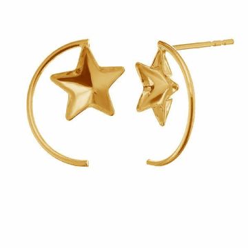 Star 10mm Swarovski earrings base SKSV 4745 MM 10 KLS ver. 2*18K - Light Yellow Gold Plated - 0,4 µm