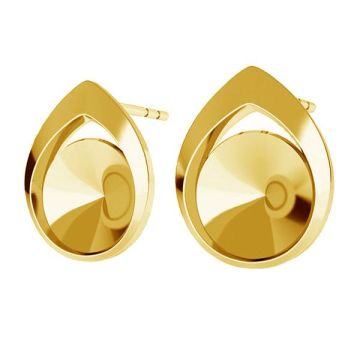 Earrings post Rivoli - KLS ODL-00187 ver.3 8 mm (1122 SS 39)*24K - Gold Plated - 0,4 µm