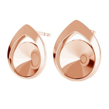 Earrings post Rivoli - KLS ODL-00187 ver.3 8 mm (1122 SS 39)*18K - Rose Gold Plated - 0,4 µm