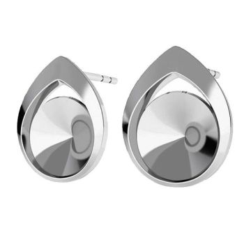 Earrings post Rivoli - KLS ODL-00187 ver.3 8 mm (1122 SS 39)*RH - White Rhodium Plated