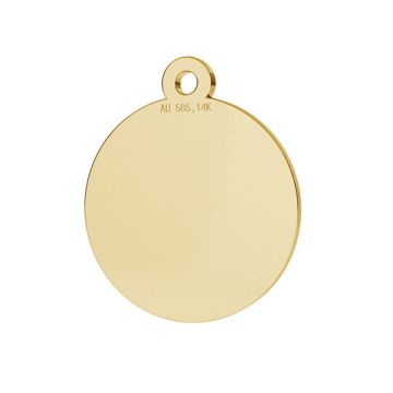 Round tag pendant gold 14K LKZ-00022 - 0,30 12x13 mm*Gold AU 585, 14K