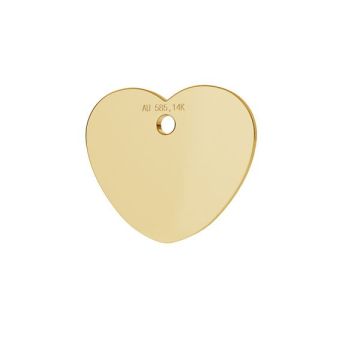 Heart tag pendant gold 14K LKZ-00023 - 0,30 mm*Gold AU 585, 14K