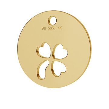 Round clover pendant*gold 585*Gold AU 585, 14K