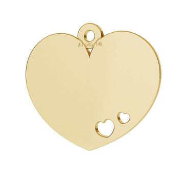 Heart tag pendant gold 14K LKZ-00546 - 0,30 mm*Gold AU 585, 14K