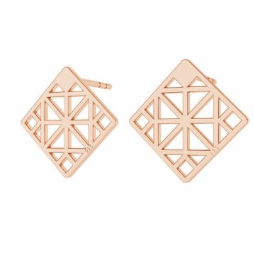 Square post earrings LK-0667 KLS - 0,50*18K - Rose Gold Plated - 0,4 µm