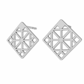 Square post earrings LK-0667 KLS - 0,50*PT - Platinum Plated