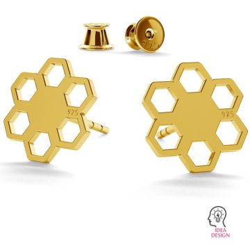 Honeycomb post earrings LK-0668 KLS - 0,50