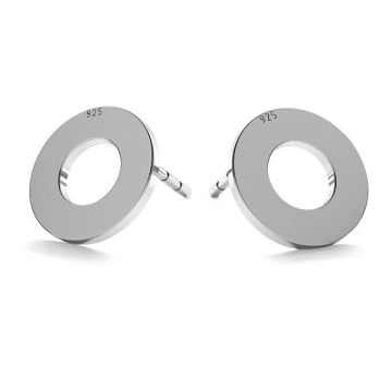 Round earrings KLS LK-0671 - 0,50 9x9 mm*RH - White Rhodium Plated