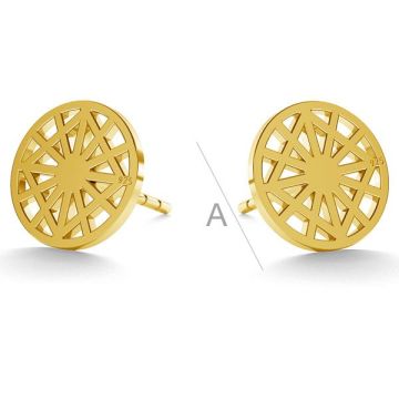 Round openwork post earrings LK-0672 KLS - 0,50*24K - Gold Plated - 0,4 µm