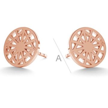 Round openwork post earrings LK-0672 KLS - 0,50*18K - Rose Gold Plated - 0,4 µm