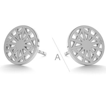 Round openwork post earrings LK-0672 KLS - 0,50*RH - White Rhodium Plated