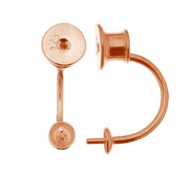 Ear back earrings, sterling silver 925, GWS 4 SL1 3,75x18,5 mm*18K - Rose Gold Plated - 0,4 µm