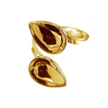 Inel spiralat - baza pentru Swarovski*argint AG 925*acoperit cu aur de 24K (galben) - 0,4 µm