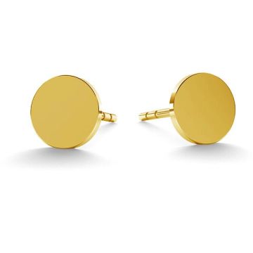 Round post earring KLS LK-0704 - 0,80 8x8 mm*24K - Gold Plated - 0,4 µm