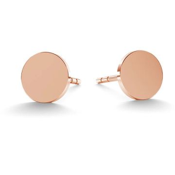 Round post earring KLS LK-0704 - 0,80 8x8 mm*18K - Rose Gold Plated - 0,4 µm