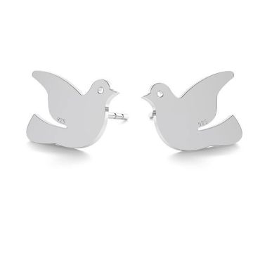 Pigeon bird earring, sterling silver 925, KLS LK-0686 - 0,50 9,5x12,9 mm