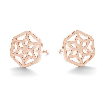 Rossete post earring, KLS LK-0700 - 0,50 8,5x8,5 mm*18K - Rose Gold Plated - 0,4 µm