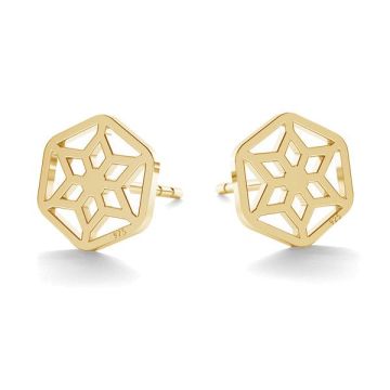 Rossete post earring, KLS LK-0700 - 0,50 8,5x8,5 mm*18K - Light Yellow Gold Plated - 0,4 µm