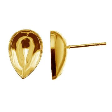 Post earrings base for Pear Fancy stones OKSV 4320 MM 14 KLS*24K - Gold Plated - 0,4 µm