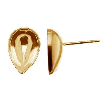 Post earrings base for Pear Fancy stones OKSV 4320 MM 14 KLS*18K - Light Yellow Gold Plated - 0,4 µm