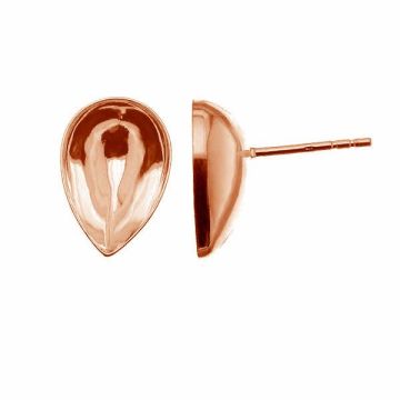 Pear crystals earring, sterling silver 925, KLS OKSV 4320 10x7 mm*18K - Rose Gold Plated - 0,4 µm