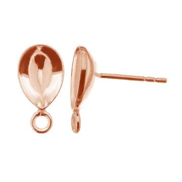 Pear crystals earring base, sterling silver 925, KLS CON 1 OKSV 4320 10x7 mm*18K - Rose Gold Plated - 0,4 µm