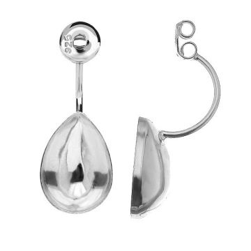 Ear jacket earrings base for Pear Fancy stones BAR 1 OKSV 4320 10x14 mm (4320 MM 14)