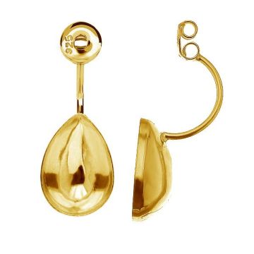 Ear jacket earrings base for Pear Fancy stones BAR 1 OKSV 4320 10x14 mm (4320 MM 14)*24K - Gold Plated - 0,4 µm