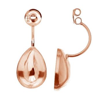 Ear jacket earrings base for Pear Fancy stones BAR 1 OKSV 4320 10x14 mm (4320 MM 14)*18K - Rose Gold Plated - 0,4 µm