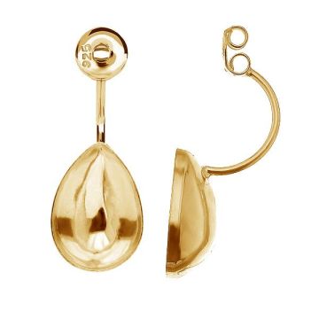 Ear jacket earrings base for Pear Fancy stones BAR 1 OKSV 4320 10x14 mm (4320 MM 14)*18K - Light Yellow Gold Plated - 0,4 µm