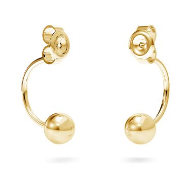 Ear back earrings with ball, sterling silver 925, BAR 1 KL-305 SWING 5x18 mm*24K - Gold Plated - 0,4 µm