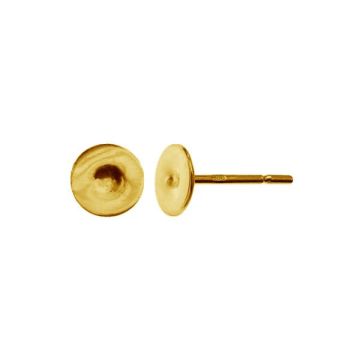 Flat 8mm sterling silver round studs - GWP 8 8x11,5 mm*24K - Gold Plated - 0,4 µm