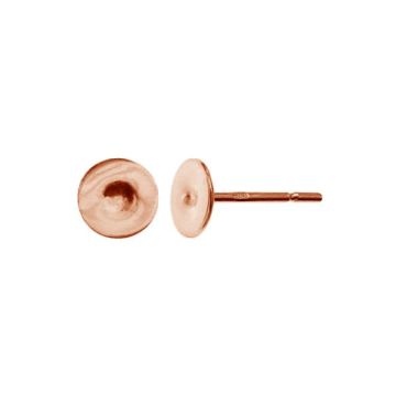 Flat 8mm sterling silver round studs - GWP 8 8x11,5 mm*18K - Rose Gold Plated - 0,4 µm