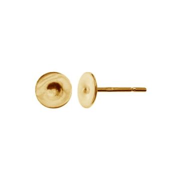 Flat 8mm sterling silver round studs - GWP 8 8x11,5 mm*18K - Light Yellow Gold Plated - 0,4 µm