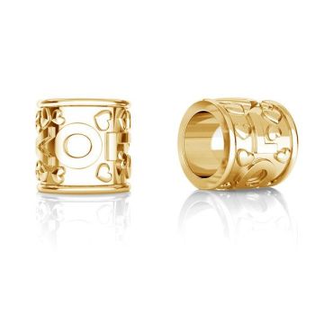  Okrúhla rozpera - LOVE*striebro AG 925*pokryté 18K zlatom (svetlo žlté) - 0,4 µm