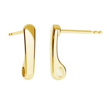 Ear post with loop KLS ODL-00209 3x14 mm*24K - Gold Plated - 0,4 µm