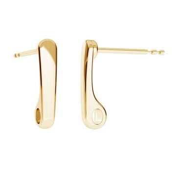 Ear post with loop KLS ODL-00209 3x14 mm*18K - Light Yellow Gold Plated - 0,4 µm