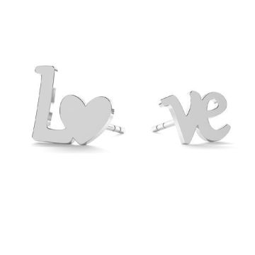 Love post earring, KLS LK-0750 - 0,50 8,7x10 mm (L+R)