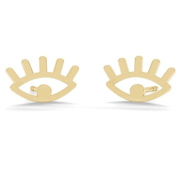 Eye of the Prophet post earring, sterling silver 925, KLS LK-0810 - 0,50 6,5x10,3 mm*18K - Light Yellow Gold Plated - 0,4 µm