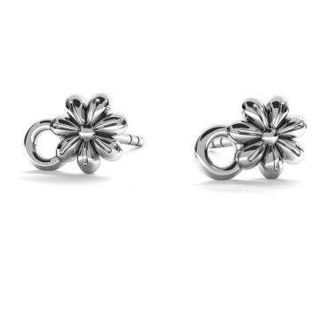 Flower earring with jumpring ODL-00218 KLS*PT - Platinum Plated