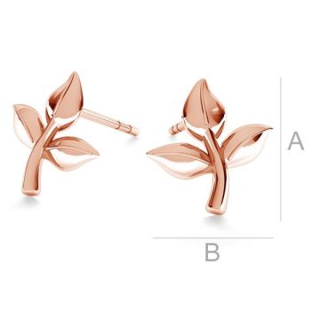 Tulip flower earring, ODL-00223 KLS (L+R)*18K - Rose Gold Plated - 0,4 µm