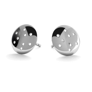 Rond boucle d'oreille, LK-0950 KLS - 0,50*RH - Plaque avec Rhodium Blanc