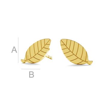 Leaf earring, LK-0951 KLS - 0,50*24K - Gold Plated - 0,4 µm