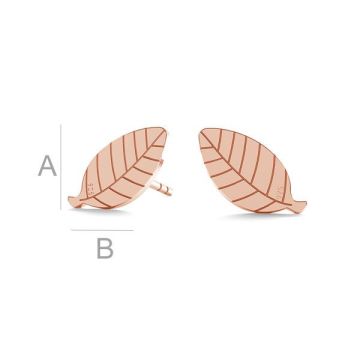 Leaf earring, LK-0951 KLS - 0,50*18K - Rose Gold Plated - 0,4 µm