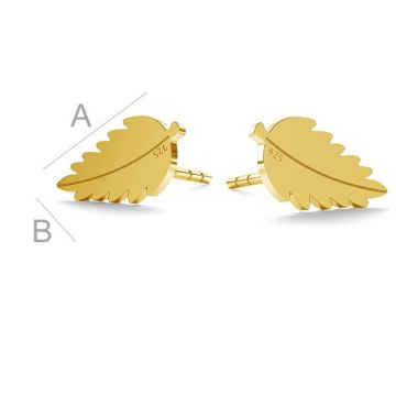 Leaf earring, LK-0955 KLS - 0,50*24K - Gold Plated - 0,4 µm