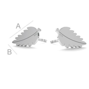 Leaf earring, LK-0955 KLS - 0,50*RH - White Rhodium Plated