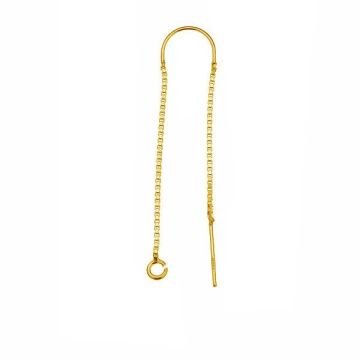 Cable box chain earring (base) - KŁA-34 46 mm*24K - Gold Plated - 0,4 µm