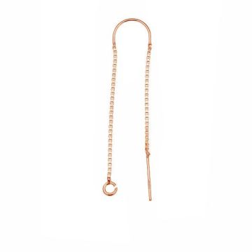 Cable box chain earring (base) - KŁA-34 46 mm*18K - Rose Gold Plated - 0,4 µm